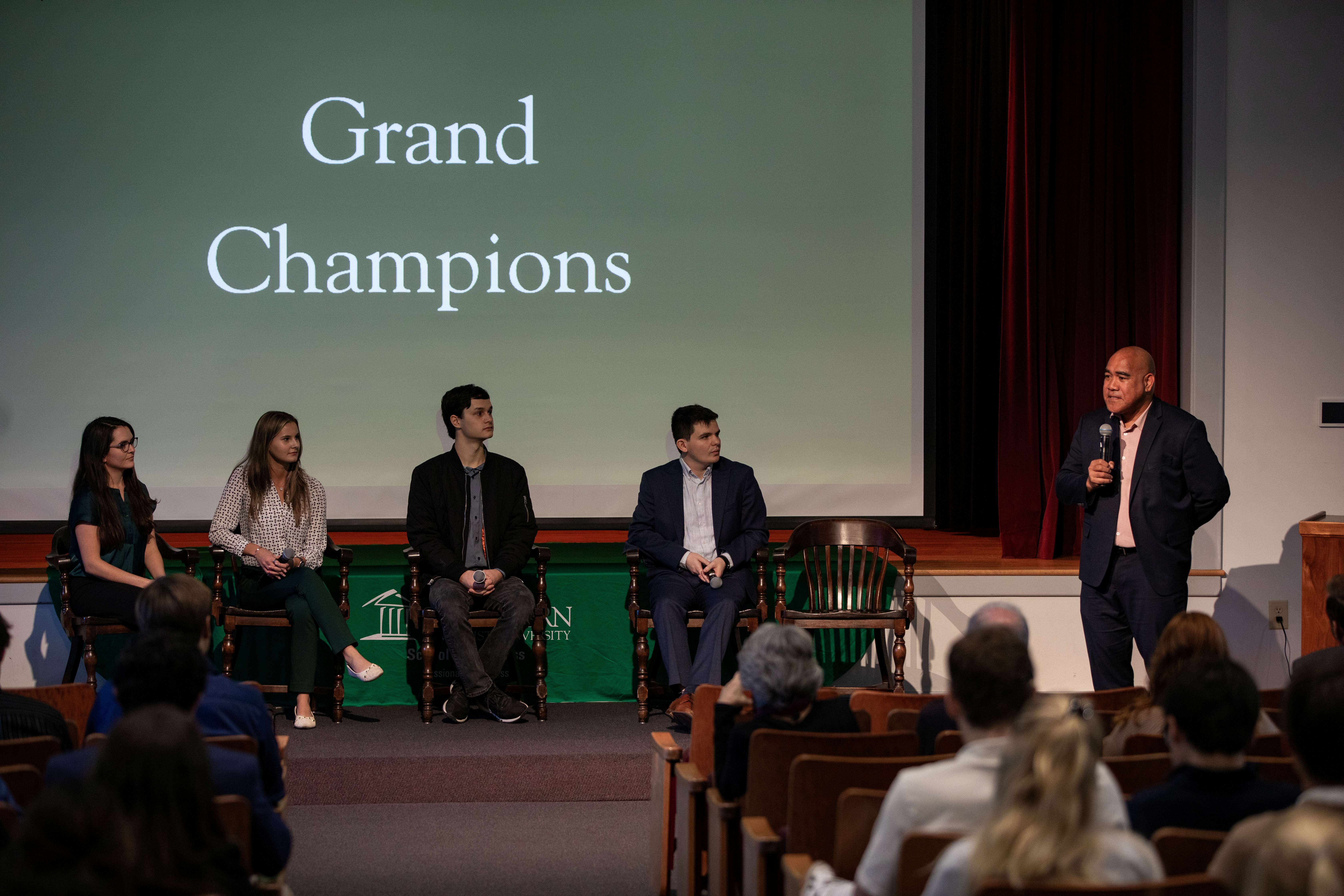 Two people chatting at a table