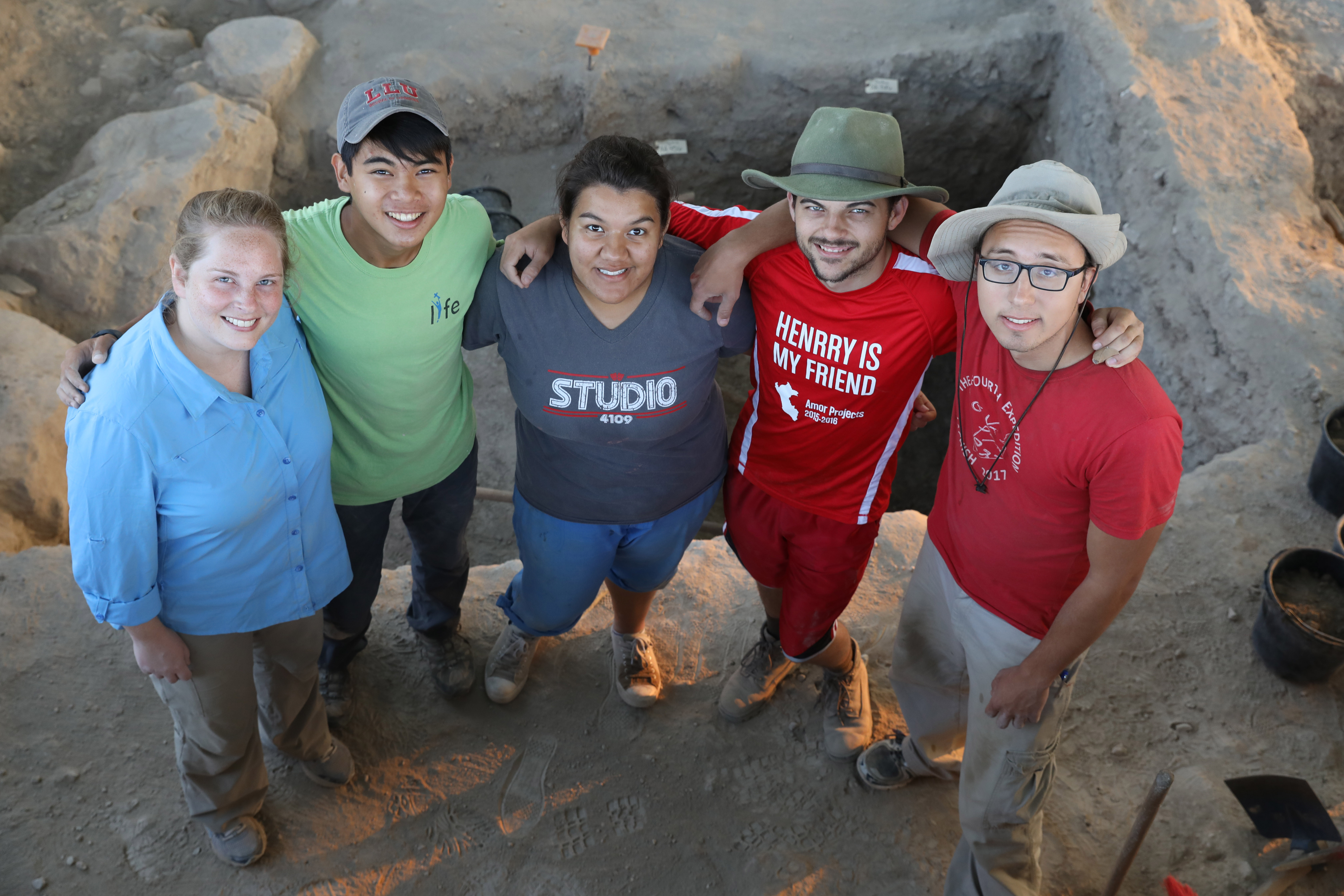 Volunteers at dig sight