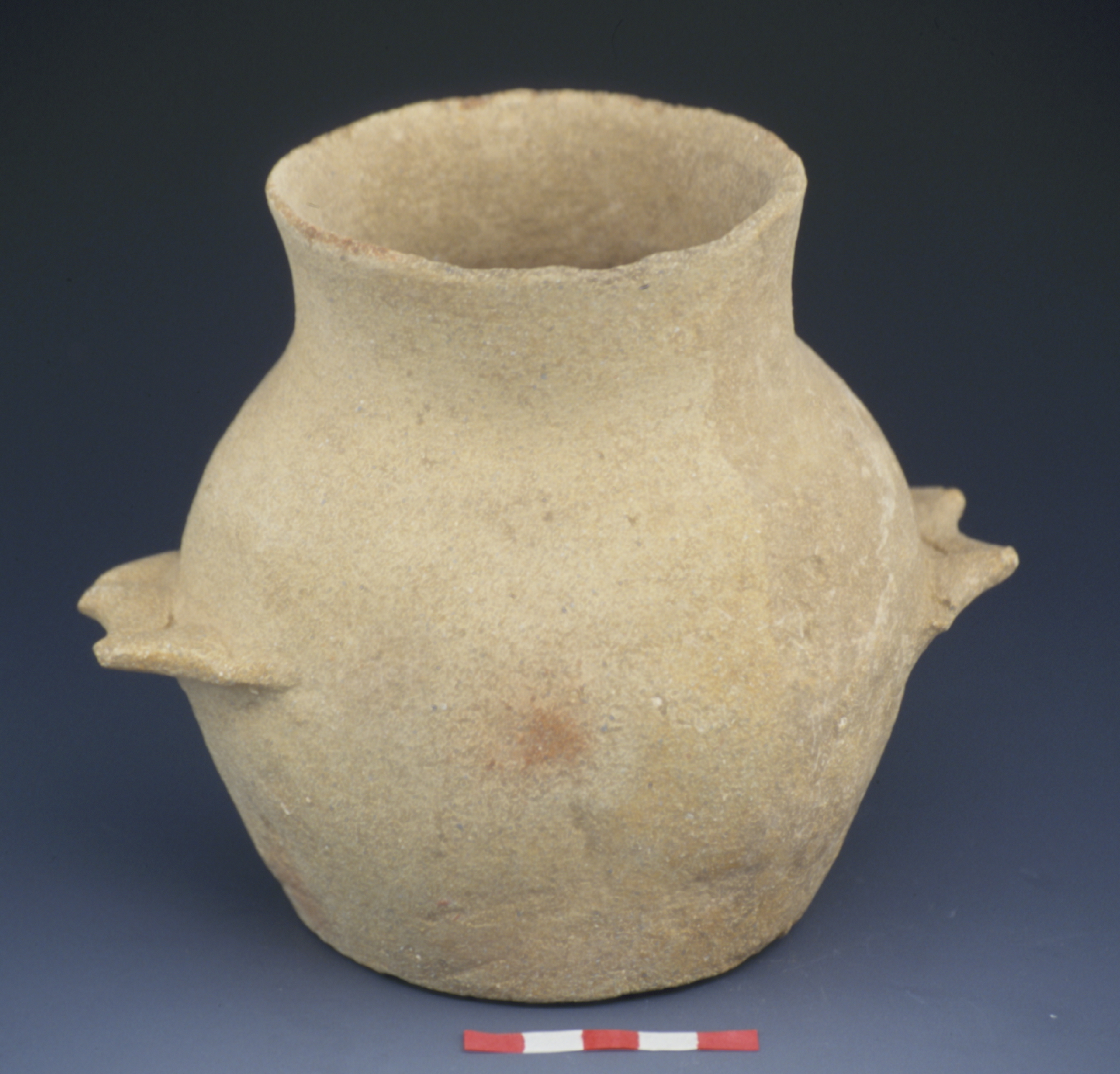a beige squat jar
