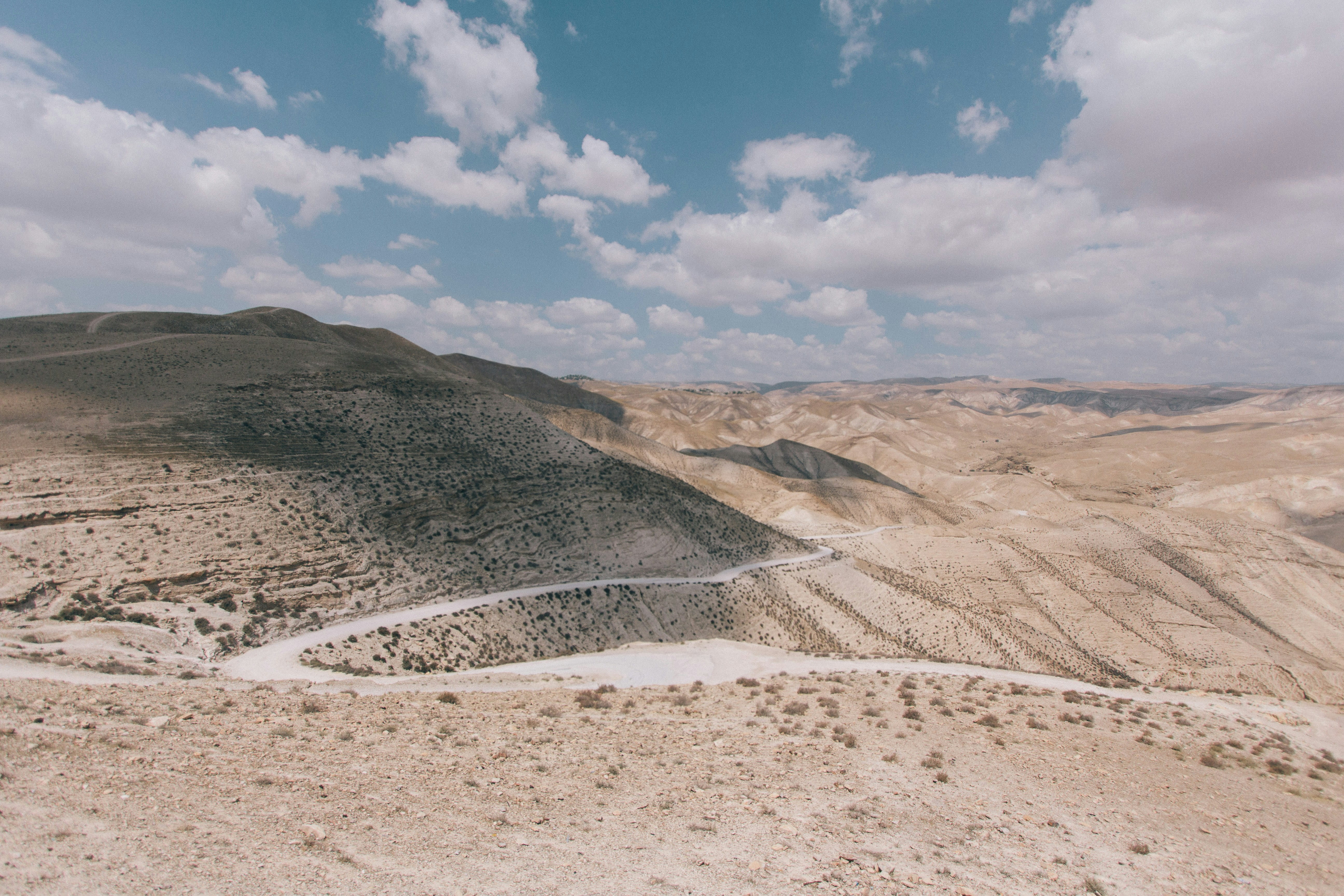 Israeli landscape, featuring a winding desert path