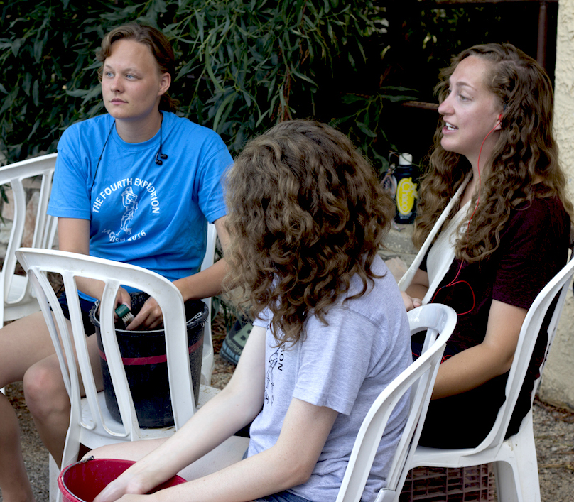 three people sitting together