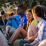 A group of people chatting