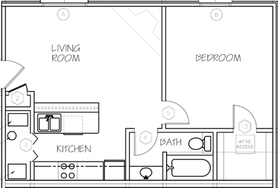 1 bedroom floorplan