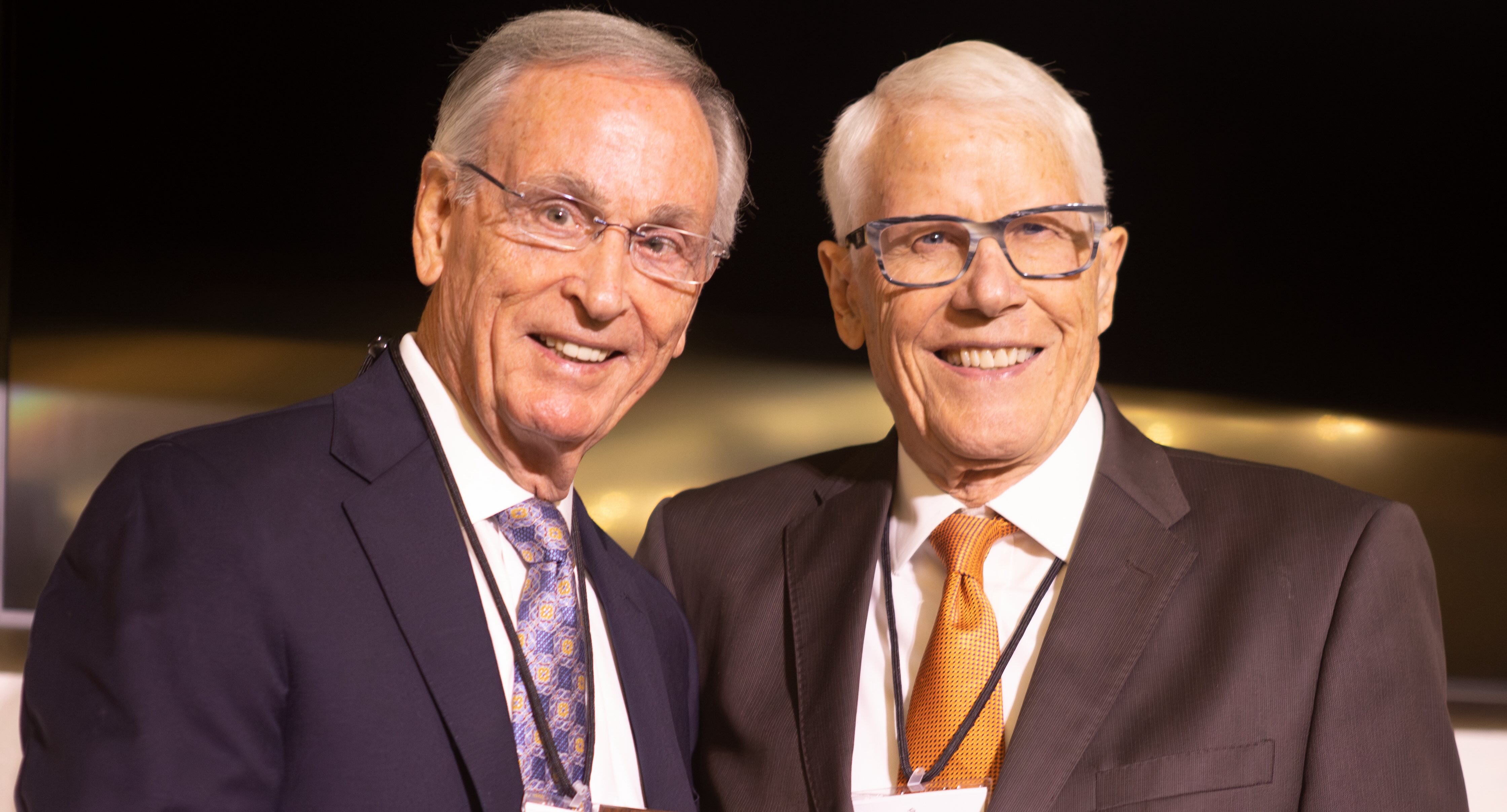 two people smiling