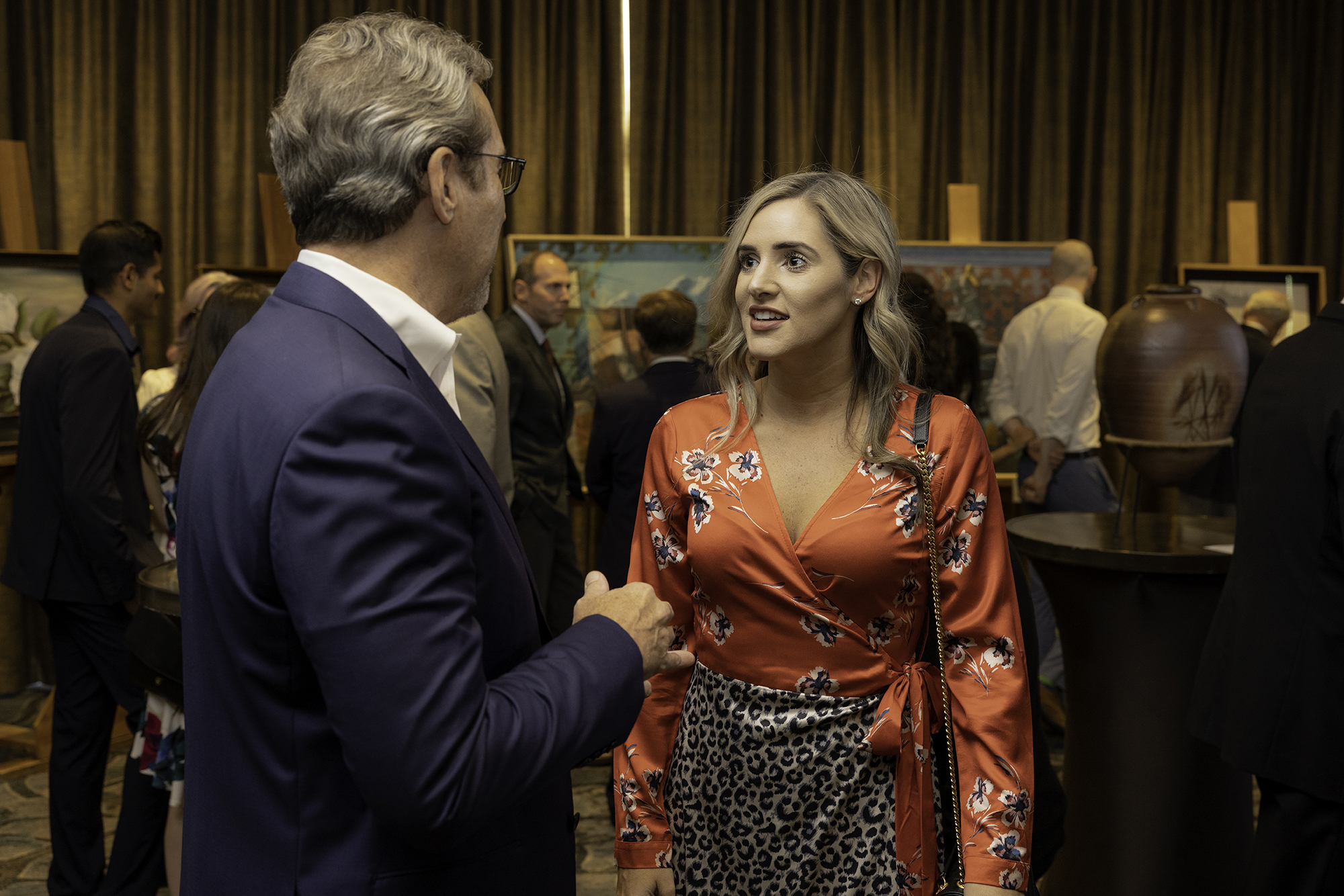 two people talking