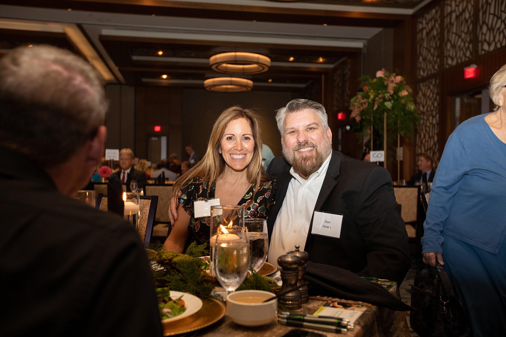 two people smiling