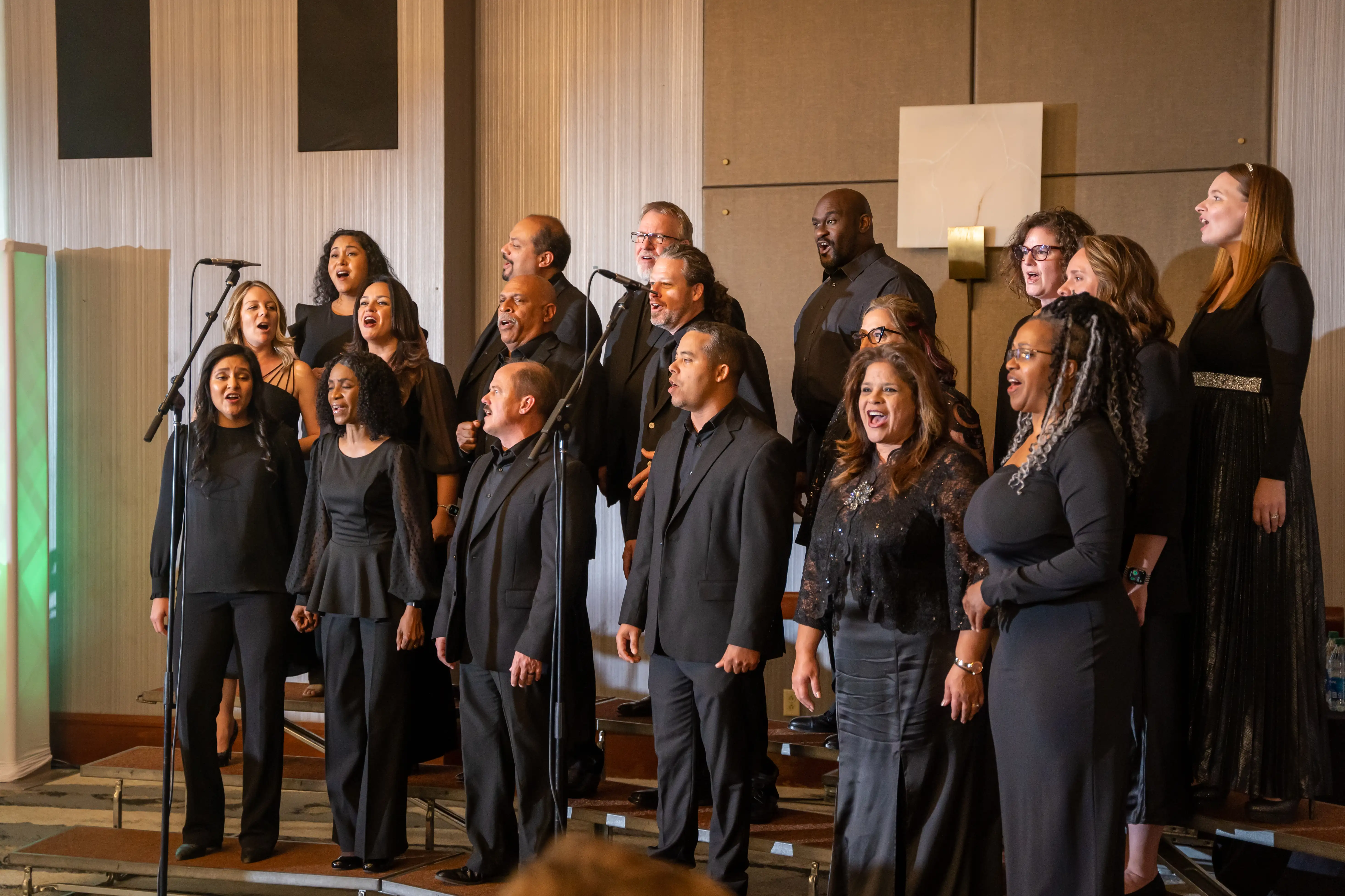 The Collegedale Community Singers performing for the guests