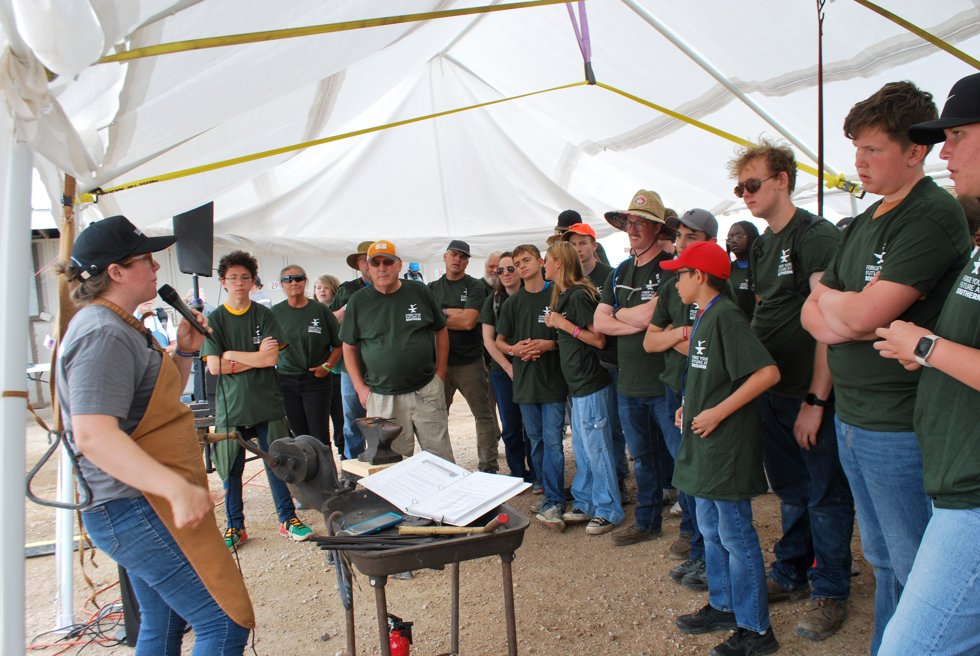 SAU members of Blacksmithing Club in Camporee